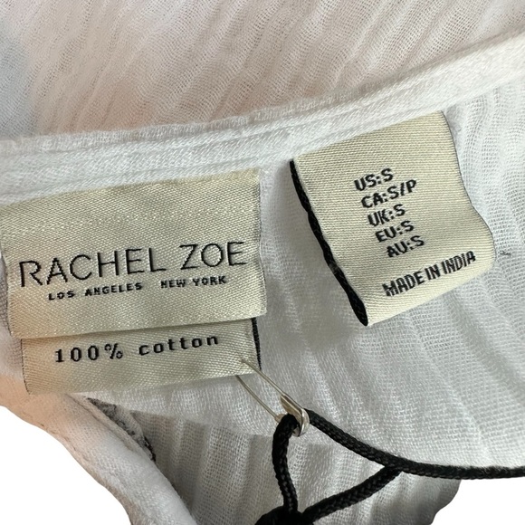 Rachel Zoe White and Blue Embroidered Women's Top, Small - Picture 7 of 10